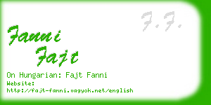 fanni fajt business card